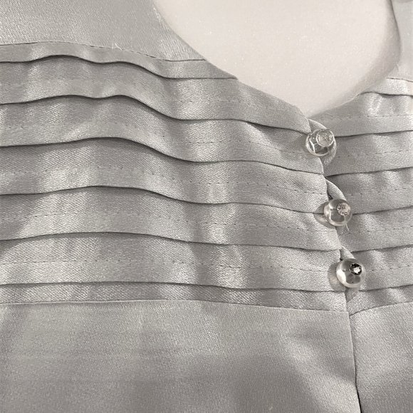 Elegant Pale Blue Satin evening gown with bolero top Size 10 - Picture 2 of 6